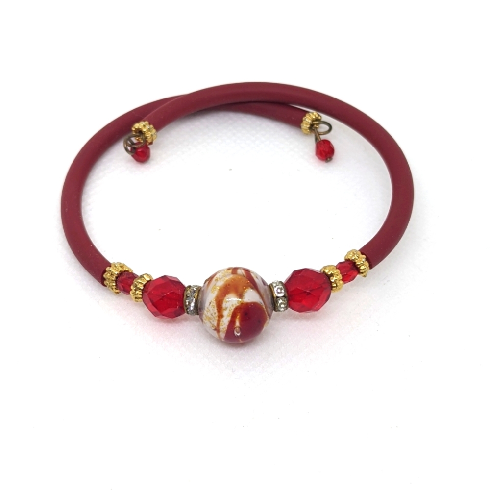 Murano Glass Beaded Crystal Bracelet